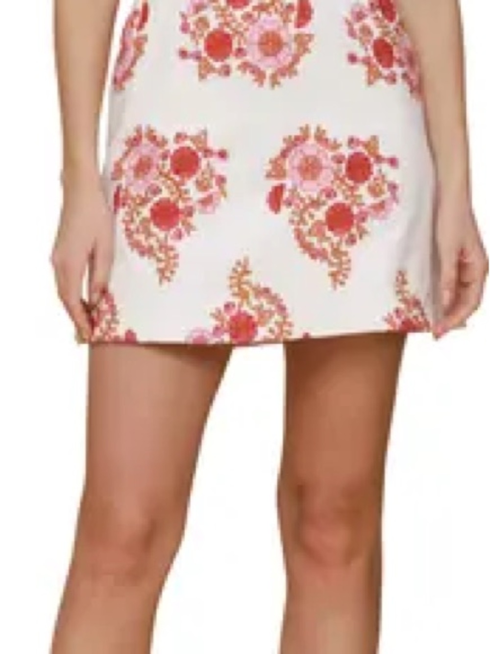 Avec Les filles Floral Strapless Pink Summer Dress mini cherry fit flare 12 - Picture 4 of 5